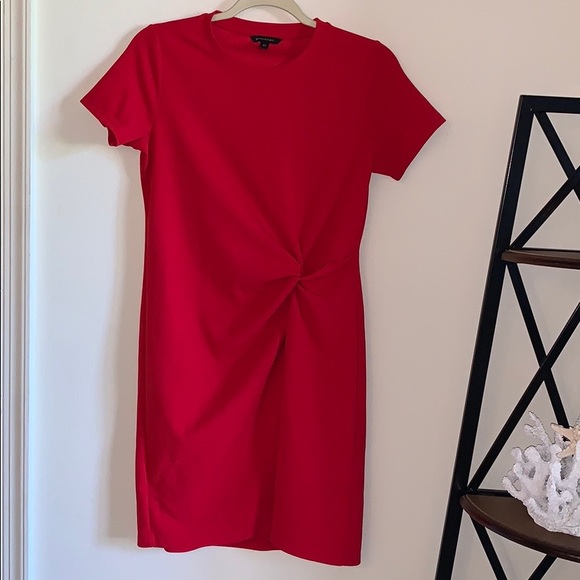 Banana Republic Stretch Crepe Twist Front T-Shirt Dress - Picture 3 of 7